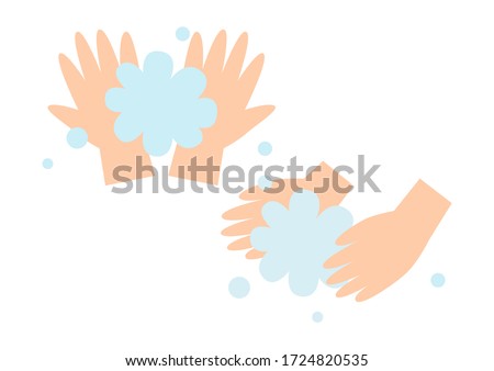 Hand washing vector illustration. Virus Infection prevention. Coronavirus, influenza, cold.