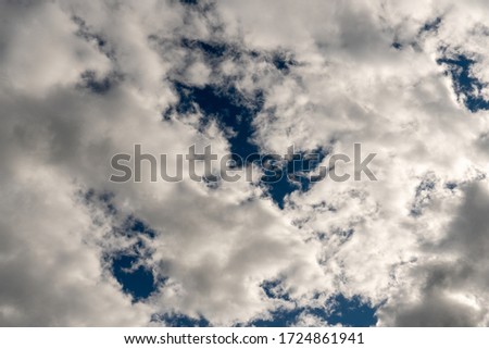 Blue sky with big clouds