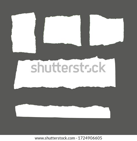 White ripped note, notebook paper stuck with sticky tape on black background. Royalty-Free Stock Photo #1724906605