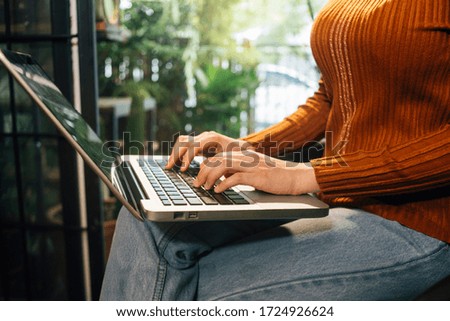 Searching Browsing Internet Data Information with blank search bar.businessman working with smart phone, tablet and laptop computer on desk in office. Networking Concept