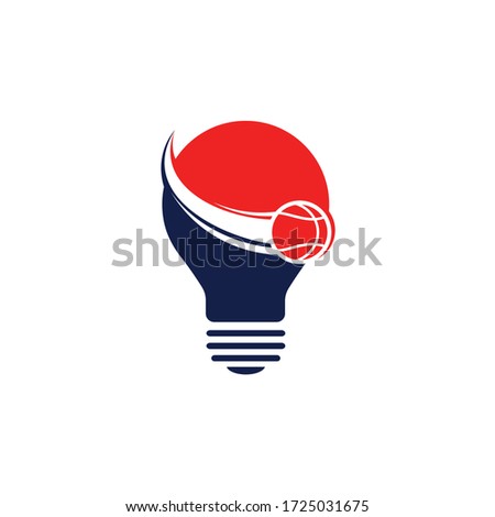 Bulb and basketball vector logo design. Vector illustration of a combination of lights and basketball.