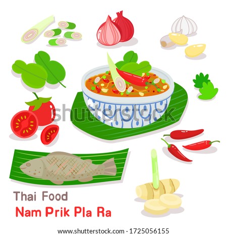 Logo Num Prik Pla Ra with Pickled Fish  Paste Chili dip     Royalty-Free Stock Photo #1725056155