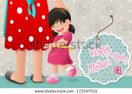 A vector illustration of mothers day card design