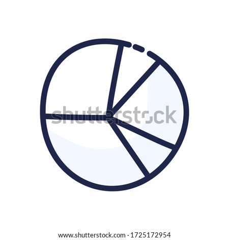 Simple doodle of a pie chart. Cartoon hand draw vector illustration element