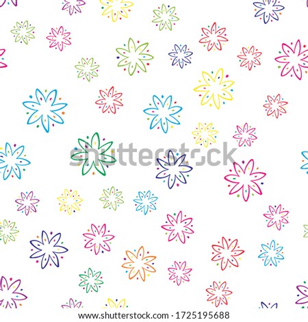Summer doodle floral pattern. Seamless vector texture. Hand drawn doodle floral vector background. Modern abstract doodle design. Trendy abstract Seamless background. Simple floral vector illustration
