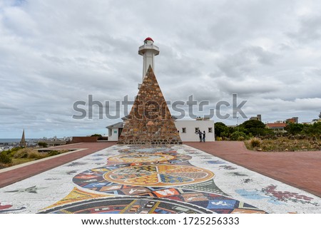 Historical Donkin Reserve Pyramid and Lighthouse built in 1861 in Port Elizabeth, South Africa 
