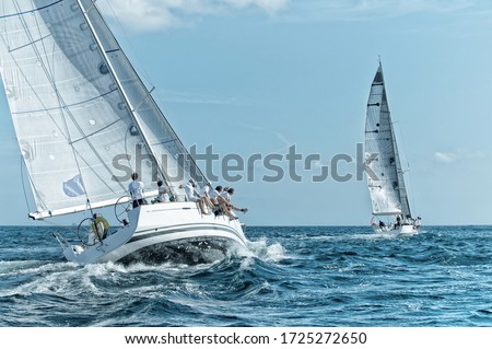  Sailing yacht race. Yachting sport regatta Royalty-Free Stock Photo #1725272650