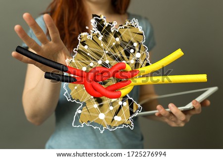 3D map of Germany. rendering.