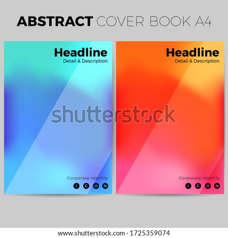 Company identity cool and warm gradient color template collection. Cover book vector A4 front Headline and icon page mock up set. Abstract geometric illustration design layout.