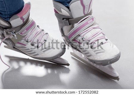 Closeup of a skates on a woman feet