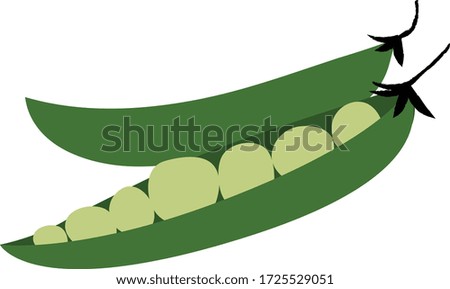 Peas with black leaves isolated on a white background
