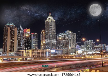 Super Moon during Atlanta nights