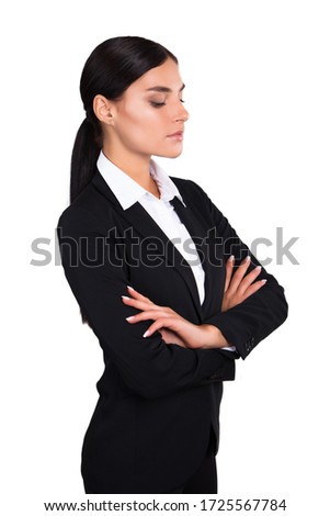 Studio shot of an attractive young businesswoman isolated on white. Stock Photo