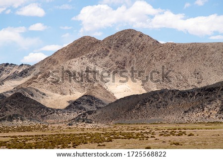 Rock formations and natural landscape of the Puna. Catamarca province, Argentina. 