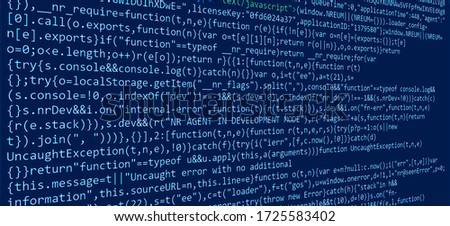 website HTML code  in browser view on blue background. Software developer programming code.