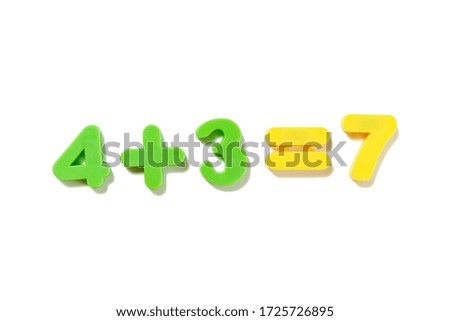 plastic magnet numeral four three 