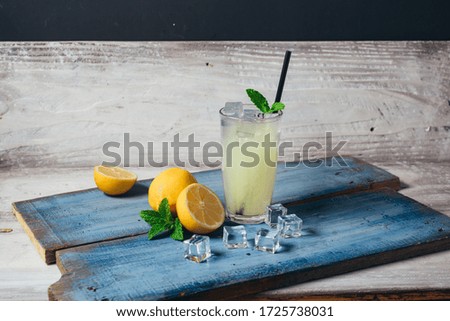 lemonade served on wooden board