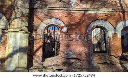 old and destroyed building from a red brick