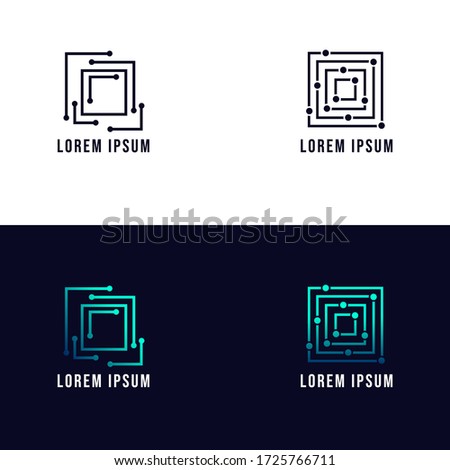 Simple technology logo Gradient template collection eps 10