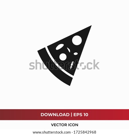 Pizza slice icon vector. Fast food sign