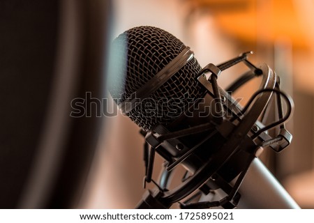 Microphone Close-up with shock mount and filter