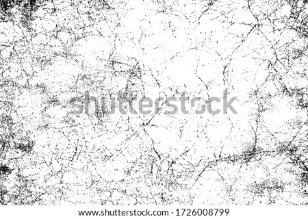 Grunge background black and white. Monochrome texture. Vector pattern of cracks, chips, scuffs. Abstract vintage surface Royalty-Free Stock Photo #1726008799
