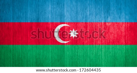 Azerbaijan Flag on wood background