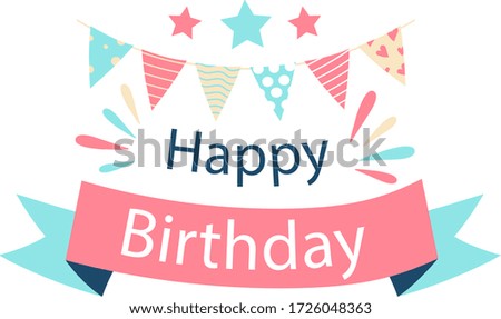Happy Birthday vector illustration. Birthday badges, happy birthday templates and backgrounds