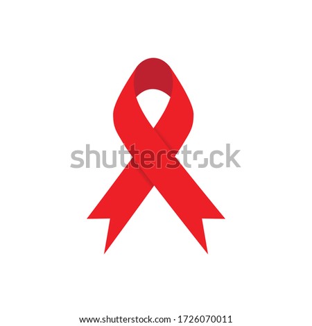 Aids red ribbon icon, vector illustration.