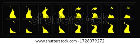 Fire animation effect. Cartoon Fire Explosion sprites sheet for torch, campfire, video games, cartoon or animation. Vector illustration EPS 10.
