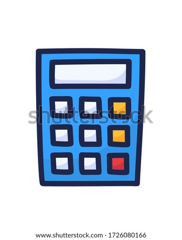 Calculator for count hand drawn outline doodle icon. Math calculator vector cartoon illustration for print, web, mobile and infographics isolated on white background.