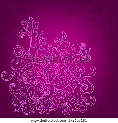 Pink background with lace flower