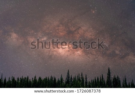 Milky way galaxy above horizon