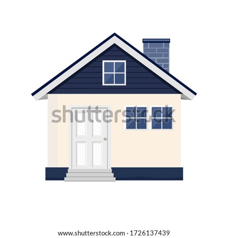 White house with blue water on a white background
