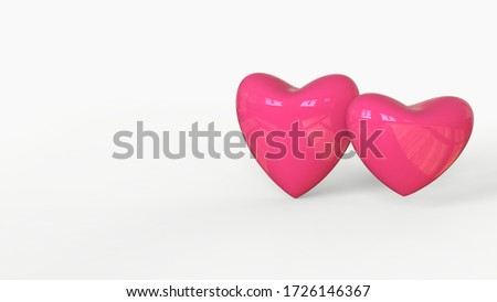 red heart 3d isolated background  