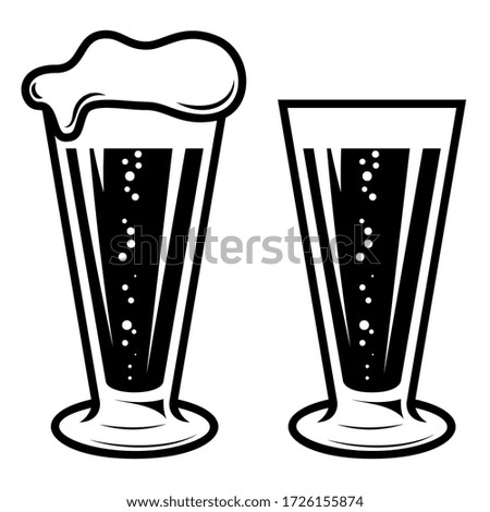 Illustration of mug of beer in engraving style. Design element for logo, label, sign, poster, t shirt.