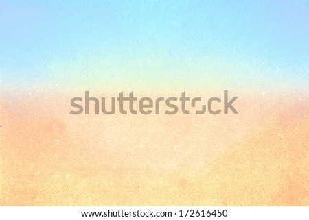 Abstract  Summer beach recycled paper textured background with film grain. Pastel colors yellow and blue. Designed grunge paper texture.