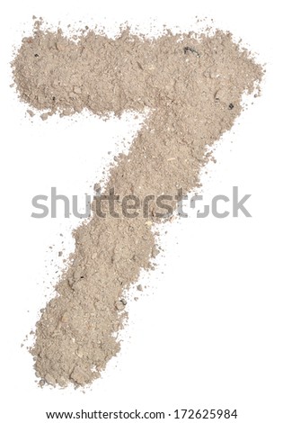 Number 7 made of ashes