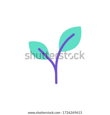 leaves icon flat design vector illustration. ecology icon isolated on white background