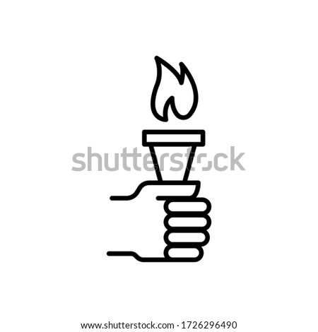 Hand holding torch logo icon
