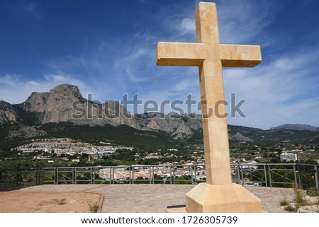 The cross in La Nucia, Alicante Province, Costa Blanca, Spain