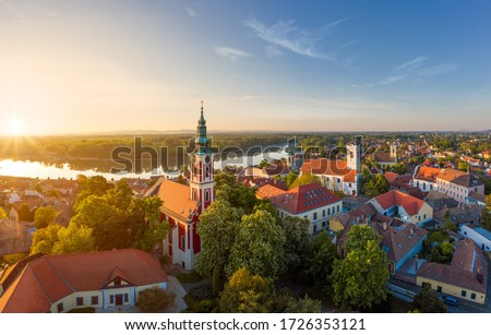 Belgrade Serbian Orthodox Cathedral.
Szentendre city  is a beautiful tourist destination near by Budapest. The city of arts. Amazing Danube side promenade is there. it has many orthodox church Royalty-Free Stock Photo #1726353121