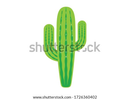 Green saguaro cactus icon vector. Fresh green cactus isolated on a white background. 