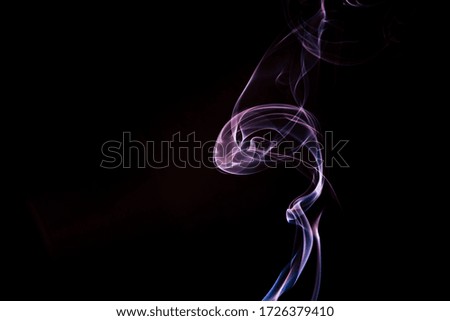 Pink design on black background - Abstract lines of smoke - Movement