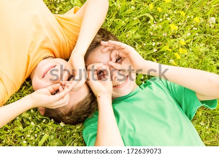 Friends on the lawn Royalty-Free Stock Photo #172639073