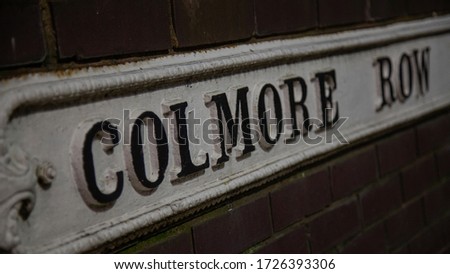 Colmore Row, Birmingham, Street Name Sign