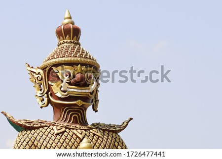 Temple giant, background blue sky