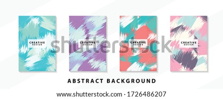 Abstract background creative cover set. Can be used for Collage page, greeting card, invitation, brochure brush strokes style, banner idea, book cover, booklet print, phone case print, Eps10 vector.