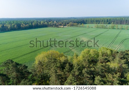 Landscape with fields at the edge of the forest in northern Germany