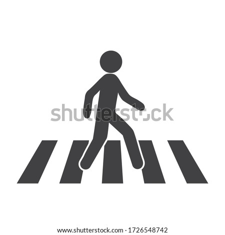 Crosswalk icon. Flat crosswalk vector icon illustration isolated on white background